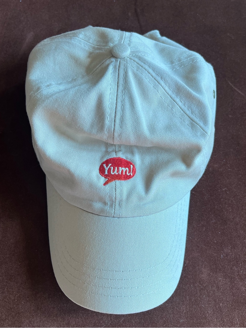 Women’s Tan 'Yum!' Embroidered Cap